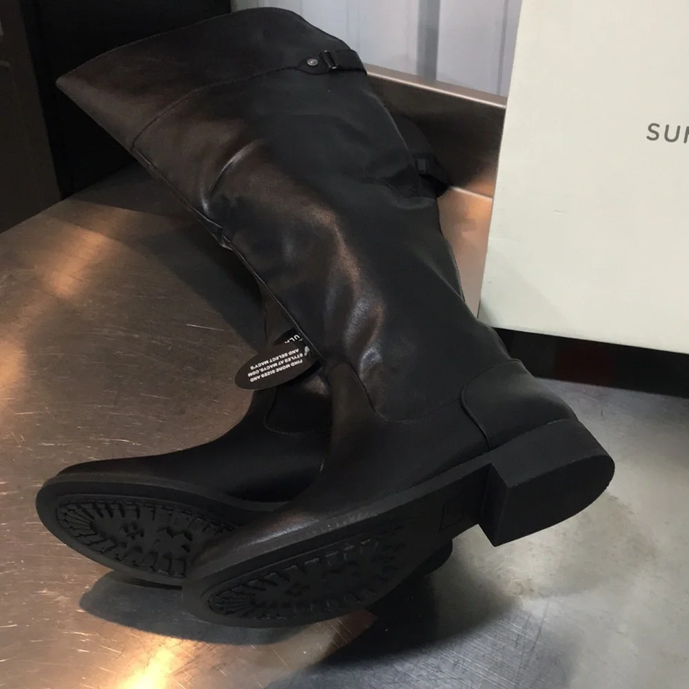 New WB Woman’s Sun‎ + Stone Black Over-the-Knee Riding Boots